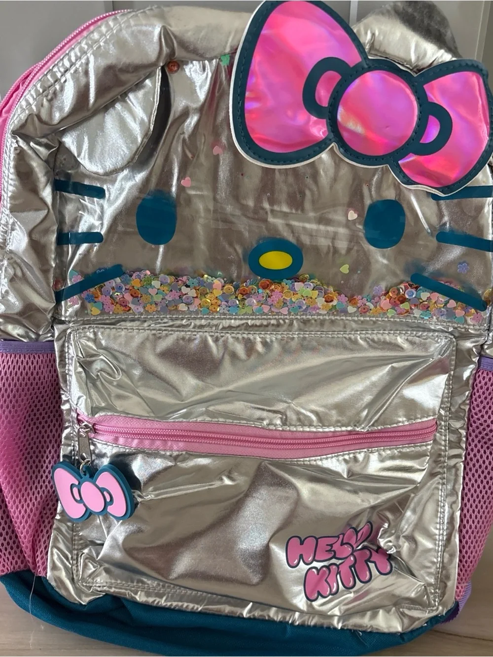 Hello Kitty Silver & Pink Sequin Shaker Backpack